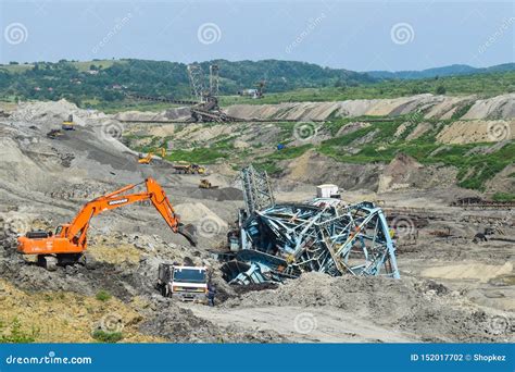 Coal Mine Accident With A Heavy Extraction Machine Inside The Coal ...