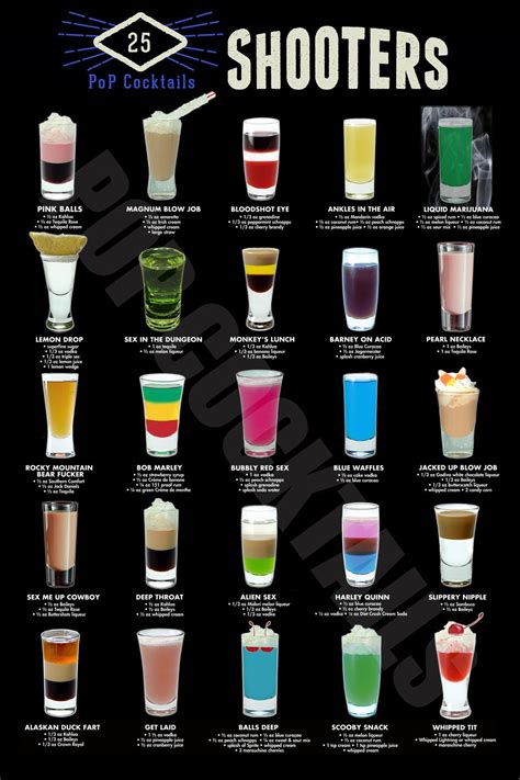 Top 25 Shooters Cocktail Posters - Etsy