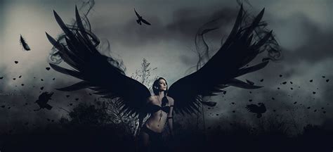 Download Dark Angel Black Wings Wallpaper | Wallpapers.com