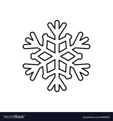 Snowflake icon outline style Royalty Free Vector Image