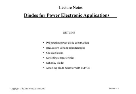 PPT - Diodes for Power Electronic Applications PowerPoint Presentation - ID:3622822