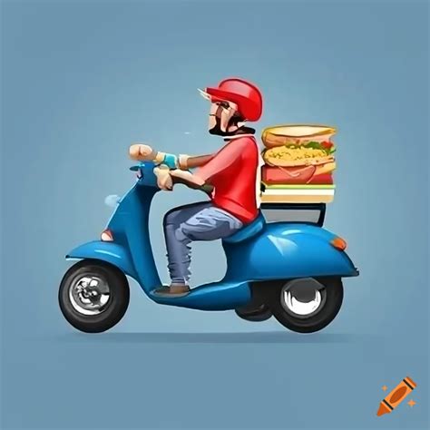 Funny illustration of a speeding food delivery driver on Craiyon