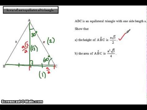 Area of an equilateral triangle (proof) - YouTube