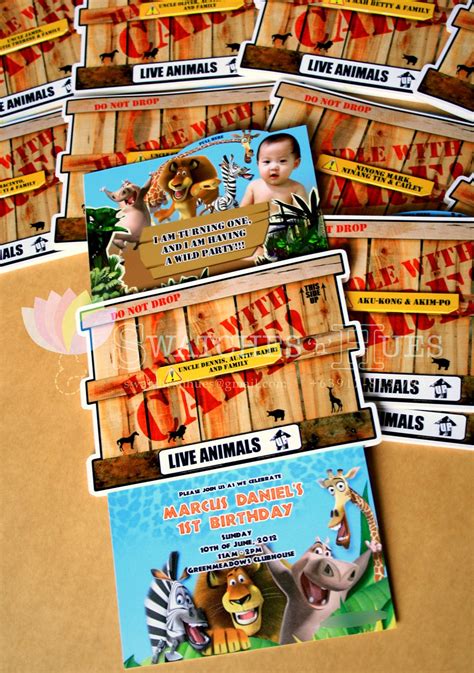 Swatches & Hues : Handmade with TLC: Madagascar themed birthday invitation