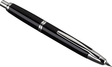 Pilot Retractable Fountain Pen, Black with Rhodium Accents, Blue, Extra ...