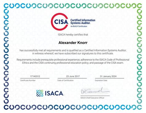 Ekundayo Olukemi ISACA CISA Certification - Current