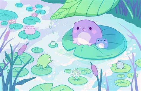 Frog Pond Art Print – blushsprout | Frog art, Cute drawings, Frog drawing