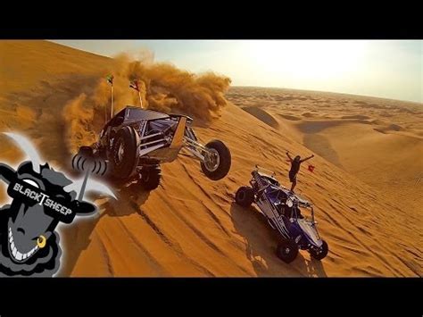 Drone Footage Of Sand Dune Buggy Racing In The Dubai Desert