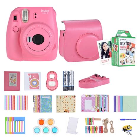 2018 Fujifilm Instax Mini9 Instant Camera Film Selfie Mirror+14 in 1 Instant Camera Kit+20 ...