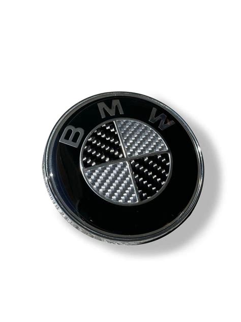 BMW Black Carbon Fiber Emblem Roundel Set for Hood Trunk & Wheel Cap ...