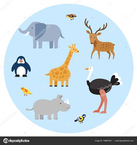 Zoo wild flat animals icon Stock Vector by ©Polyudova 148681503