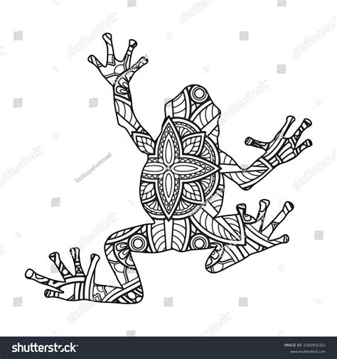 Mandala Frog Coloring Page Kids Stock Vector (Royalty Free) 2162932321 | Shutterstock