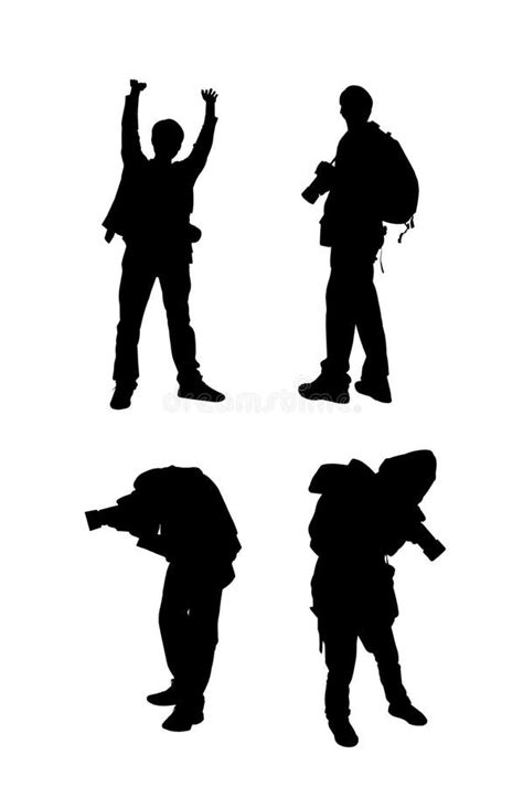 Silhouette Image of Man with His Camera. Stock Illustration ...