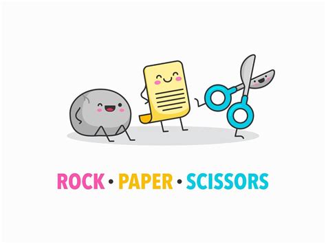 Cartoon Rock Paper Scissors Vector Characters 693105 Vector Art at Vecteezy