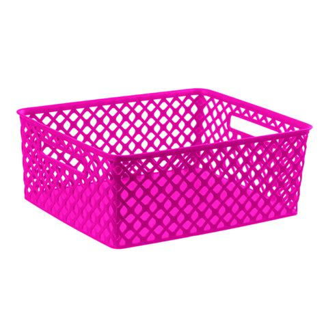 Mainstays Plastic Medium Decorative Pink Storage Bin - Walmart.com ...