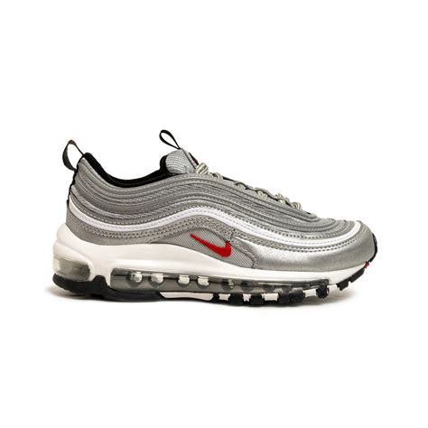 nike women air max 97 metallic silver varsity red white black