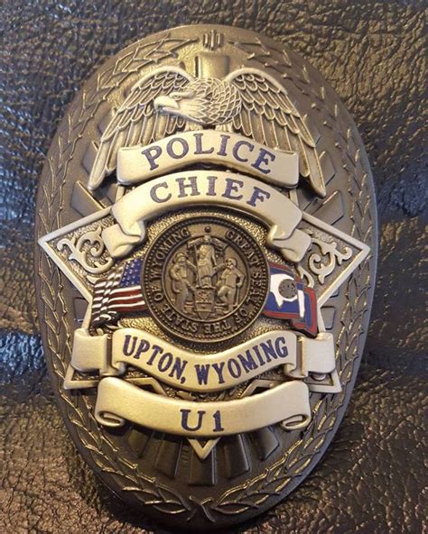 US State of Wyoming, City of Upton Police Department Badge | Police badge, Police, Badge