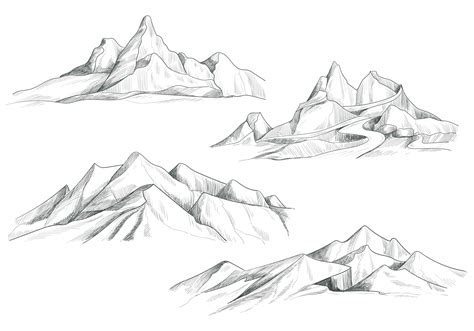 Sketch Landscape Mountain Drawing