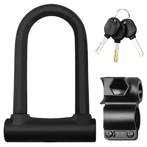 Dcenta Bike Lock Heavy Duty U Lock Secure Lock with Mounting Bracket ...