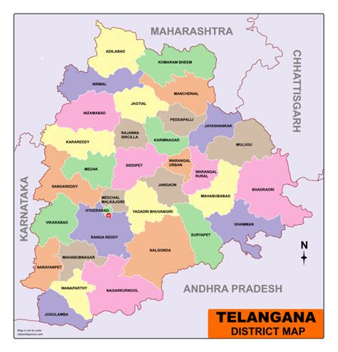 Telangana Map-Download Free PDF Map Of Telangana - Infoandopinion