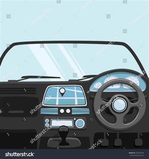 Vehicle Interior Inside Car Vector Cartoon Stock Vector 428250325 - Shutterstock