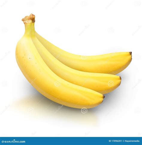 Yellow Bananas On White Background Stock Image - Image: 17096201