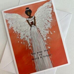 African American Angel Christmas Card With may Your Days Be Merry ...