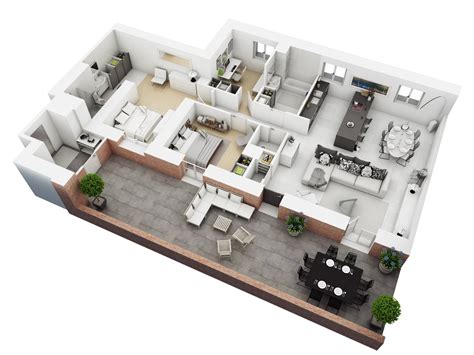 25 Planos Geniales en 3D para Distribución de Planta | Floor plan ...