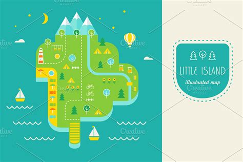 Resort Island Illustrated Map | Custom-Designed Illustrations ...