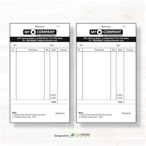 Download Bill Book CDR Vector Design | CorelDraw Design (Download Free CDR, Vector, Stock Images ...