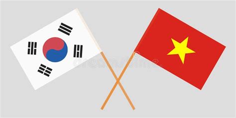 South Korea and Vietnam Flags with Scar Concept. Waving Flag,3D ...