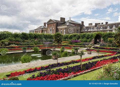 London - July 6th 2014: Kensington Palace Gardens Full of Flowers and ...