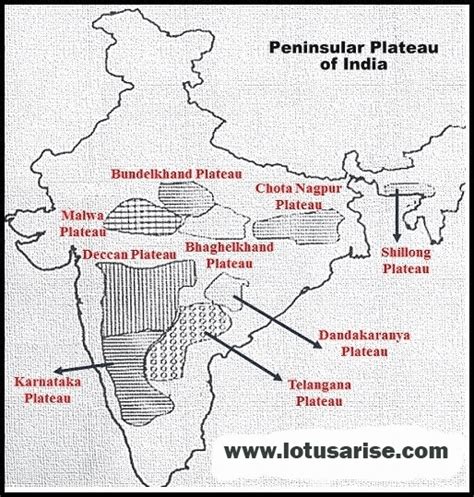 Indian Peninsular Plateau (Deccan Plateau) - UPSC (2023)