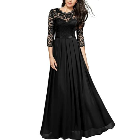 Sexy Dance - Sexy Dance Women's Long Chiffon Lace Evening Formal Party ...