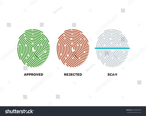 Fingerprint Thumbprint Vector Icons Set Approved Stock Vector (Royalty Free) 450550423