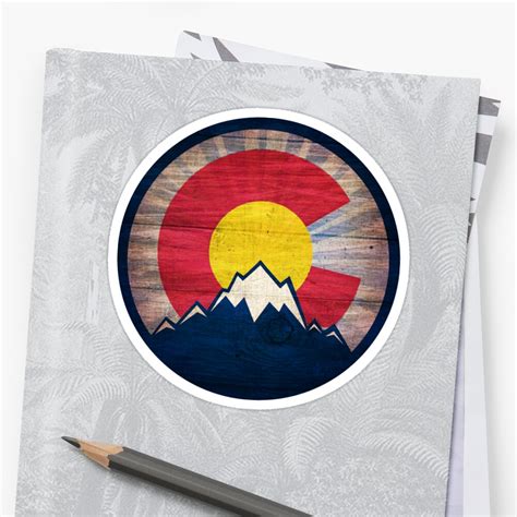 "Colorado flag vintage wood mountains" Stickers by artisticattitud | Redbubble