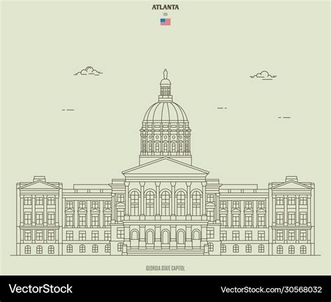 Georgia state capitol in atlanta usa Royalty Free Vector