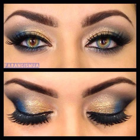 Gold eyeshadow with the pop of blue | Fara A.'s (Farangismua) Photo ...