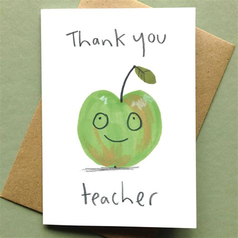 thank you teacher card apple for the teacher by jo clark design | notonthehighstreet.com