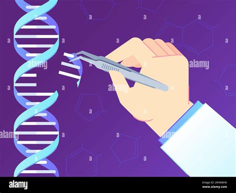 CRISPR CAS9 Gene editing tool. Genome edits, human dna genetic engineering and DNA code vector ...