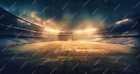 Premium Photo | A football stadium at night with smoke rising from the ...