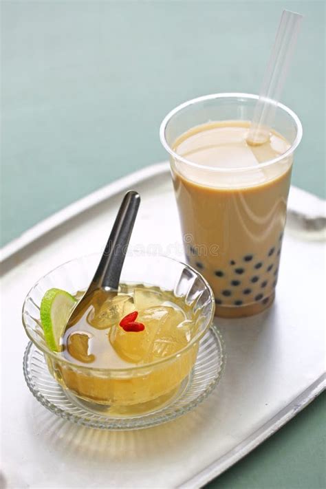 Aiyu jelly and bubble tea stock photo. Image of dessert - 116179722