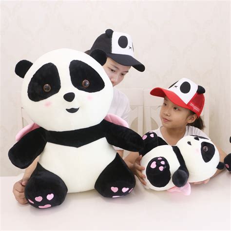 Panda Soft Toy, Cute Panda Plush With Pink Angel Wings