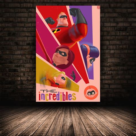 The Incredibles Movie Poster Animated Wall Art Unique Home - Etsy