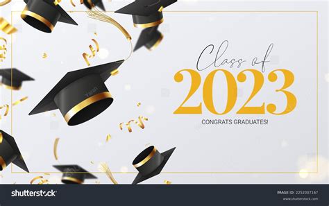 Greeting Banner Design Graduation 2023 Falling Stock Vector (Royalty ...