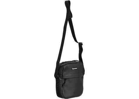 Supreme Leather Shoulder Bag Black - FW23 - US