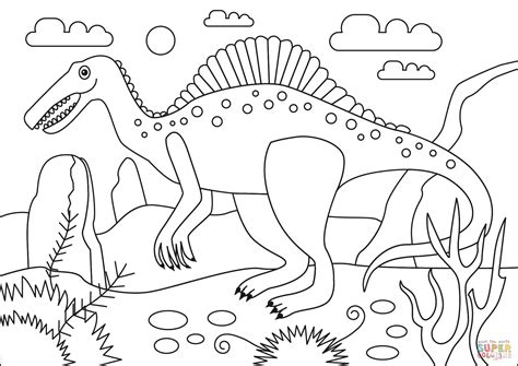 Spinosaurus Dinosaur coloring page | Free Printable Coloring Pages