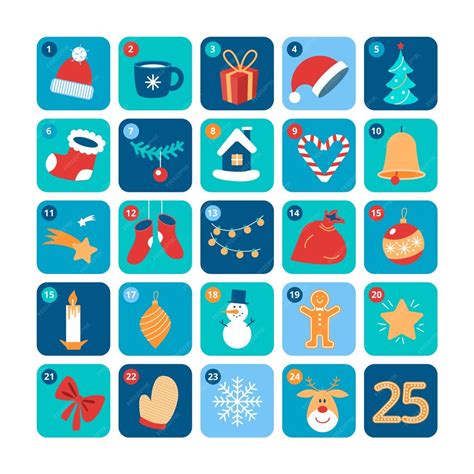 Free Vector | Colorful advent calendar in flat design