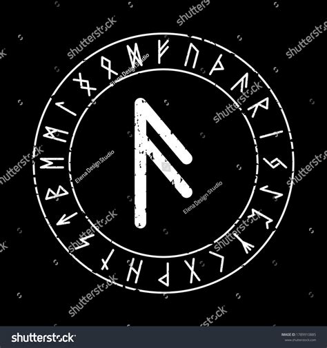 Rune Ansuz On Black Background Vector Stock Vector (Royalty Free ...