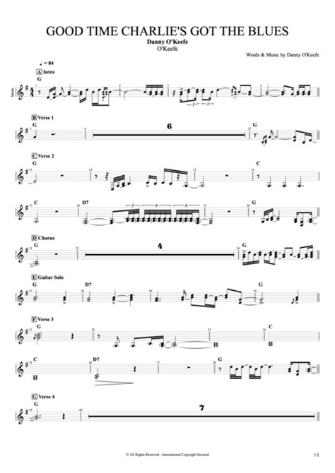 Good Time Charlie's Got the Blues Tab by Danny O'Keefe (Guitar Pro) - Full Score | mySongBook